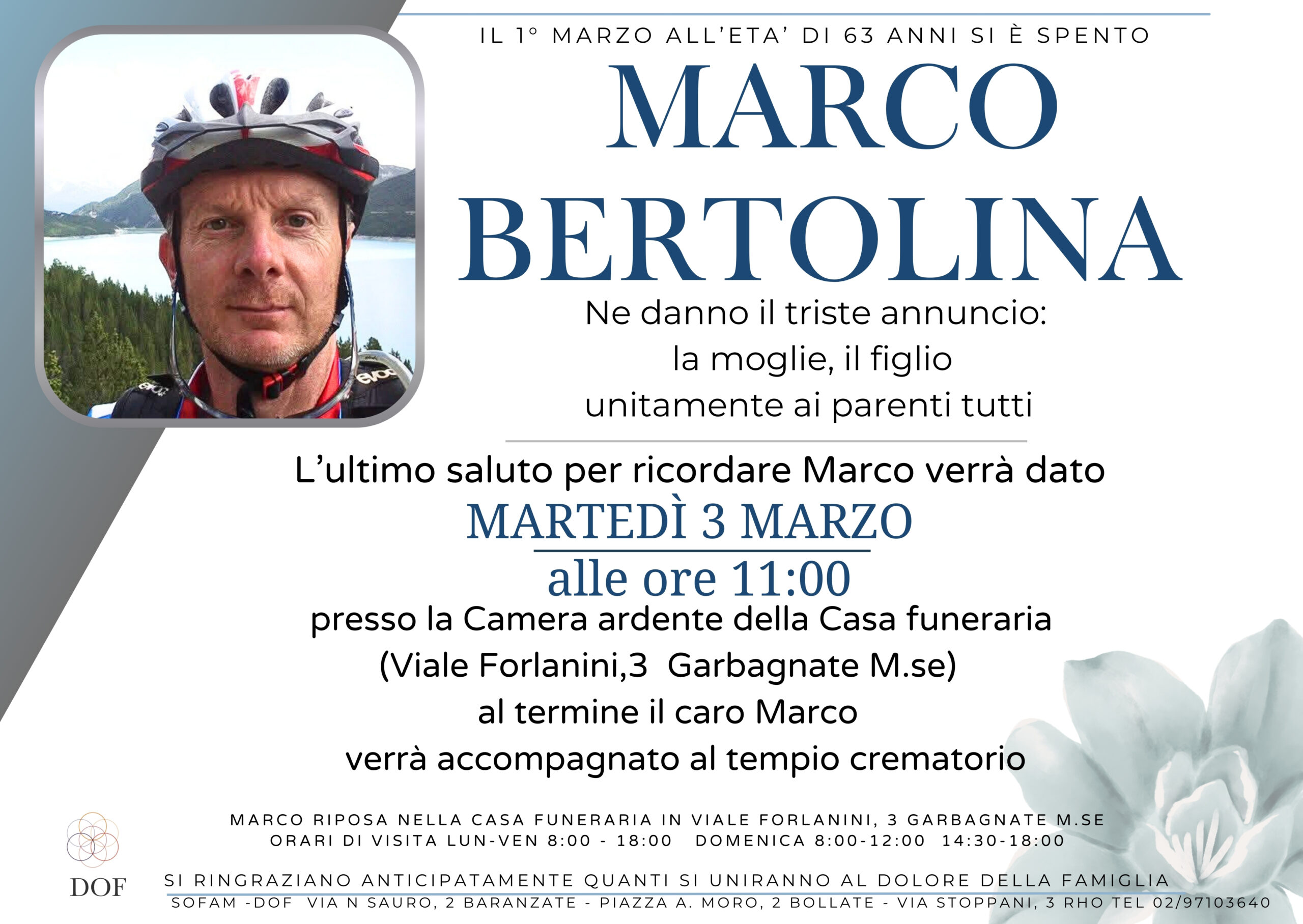Necrologio di marco bertolina