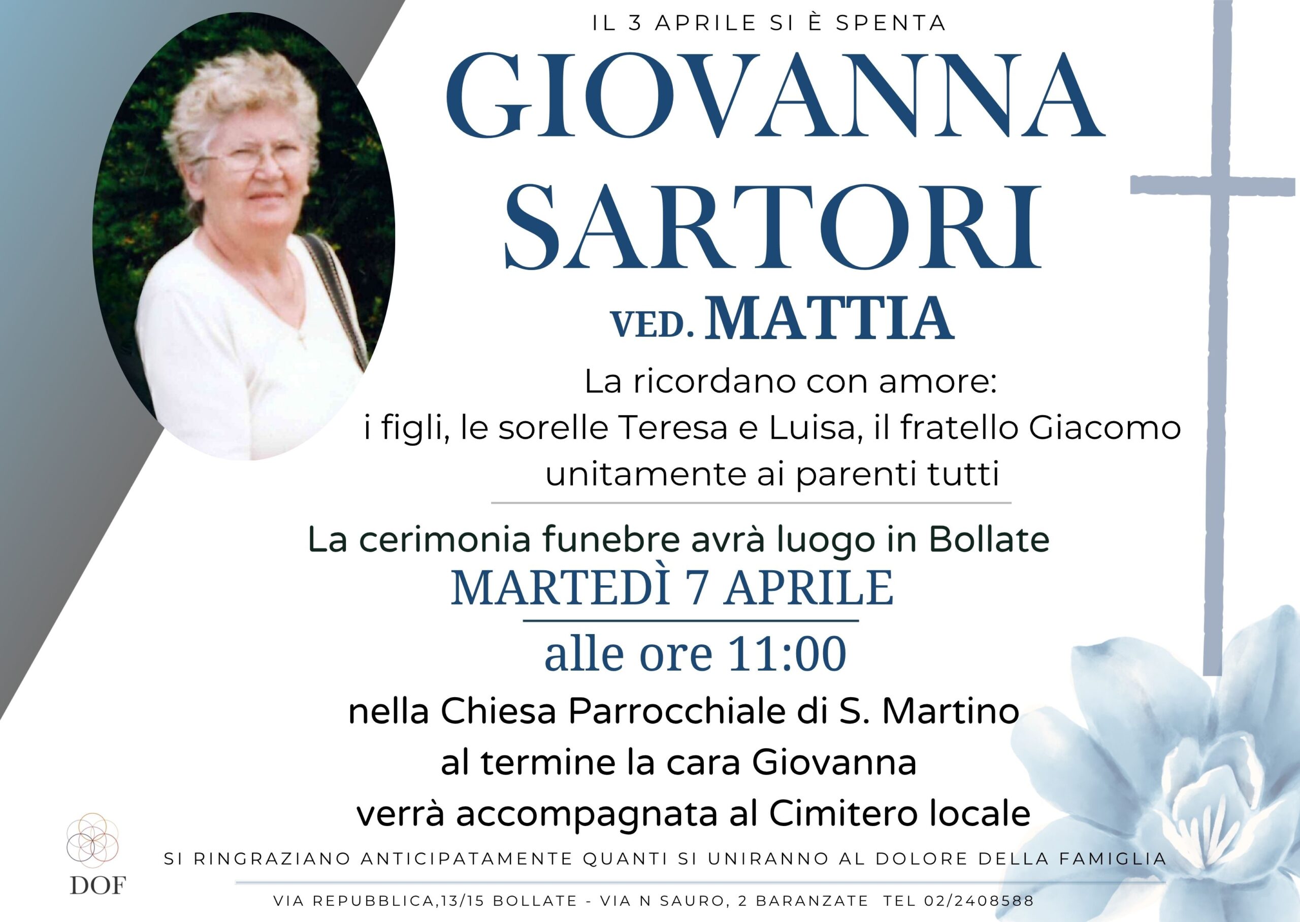 Necrologio di giovanna sartori 