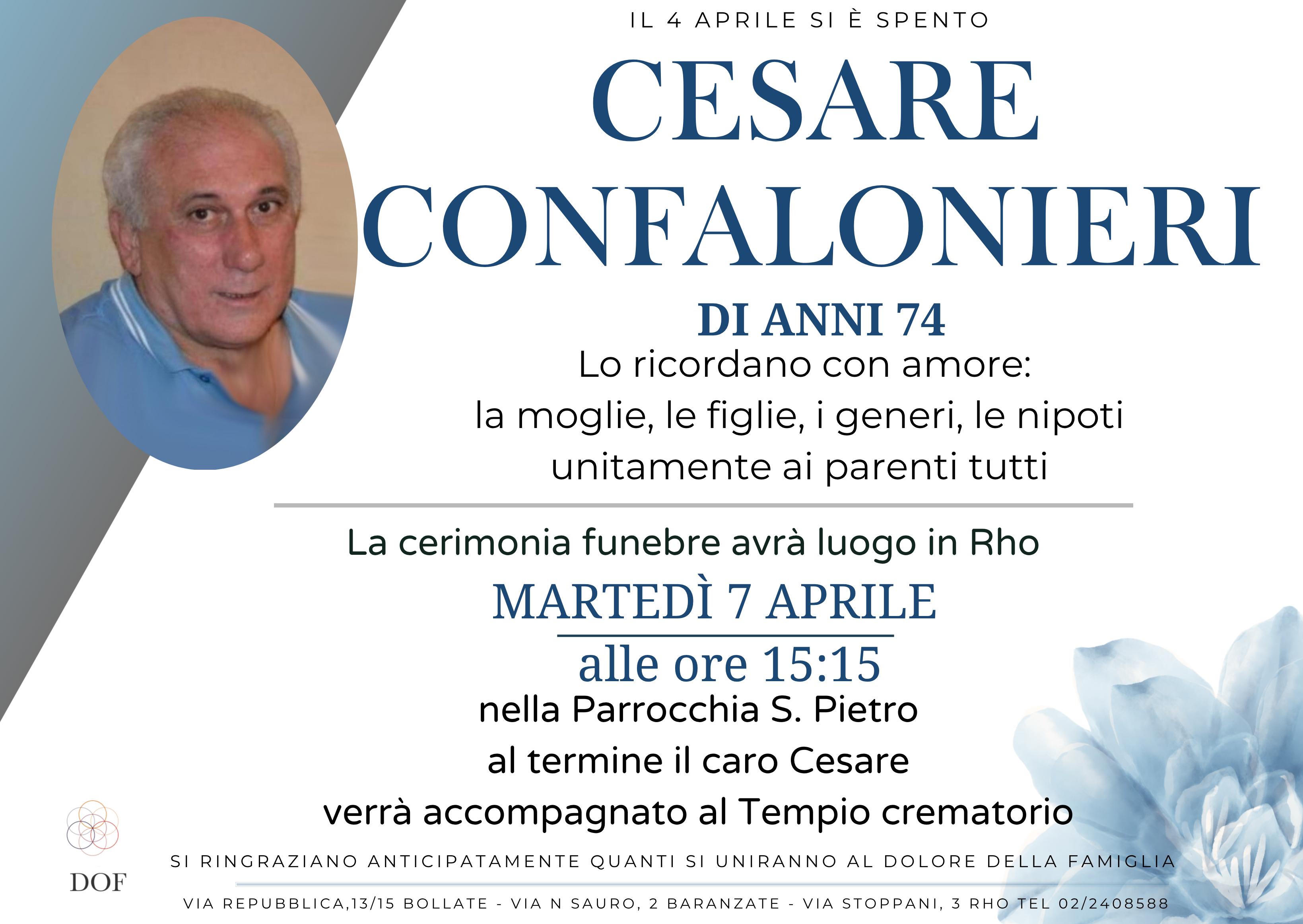 Necrologio di cesare confalonieri 