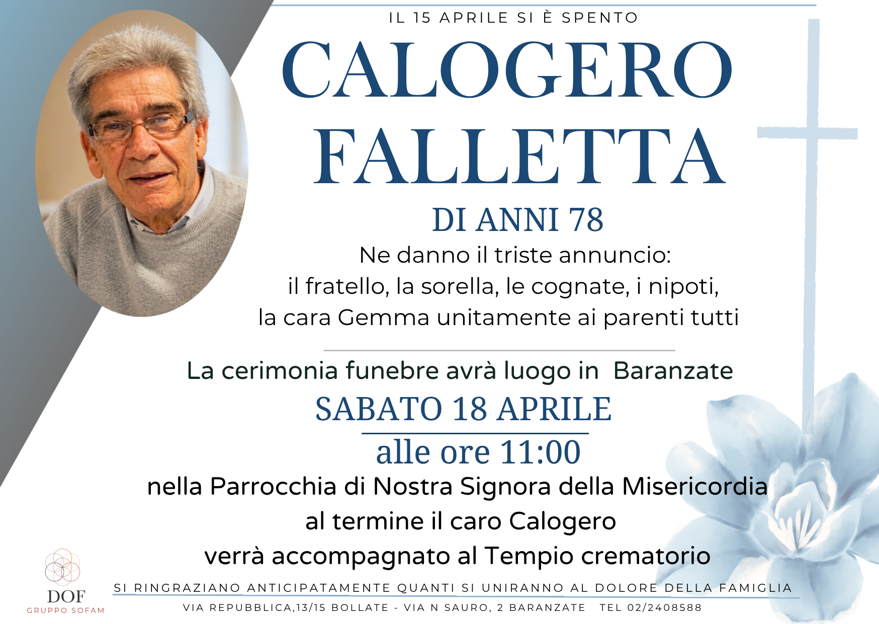 Necrologio di calogero falletta