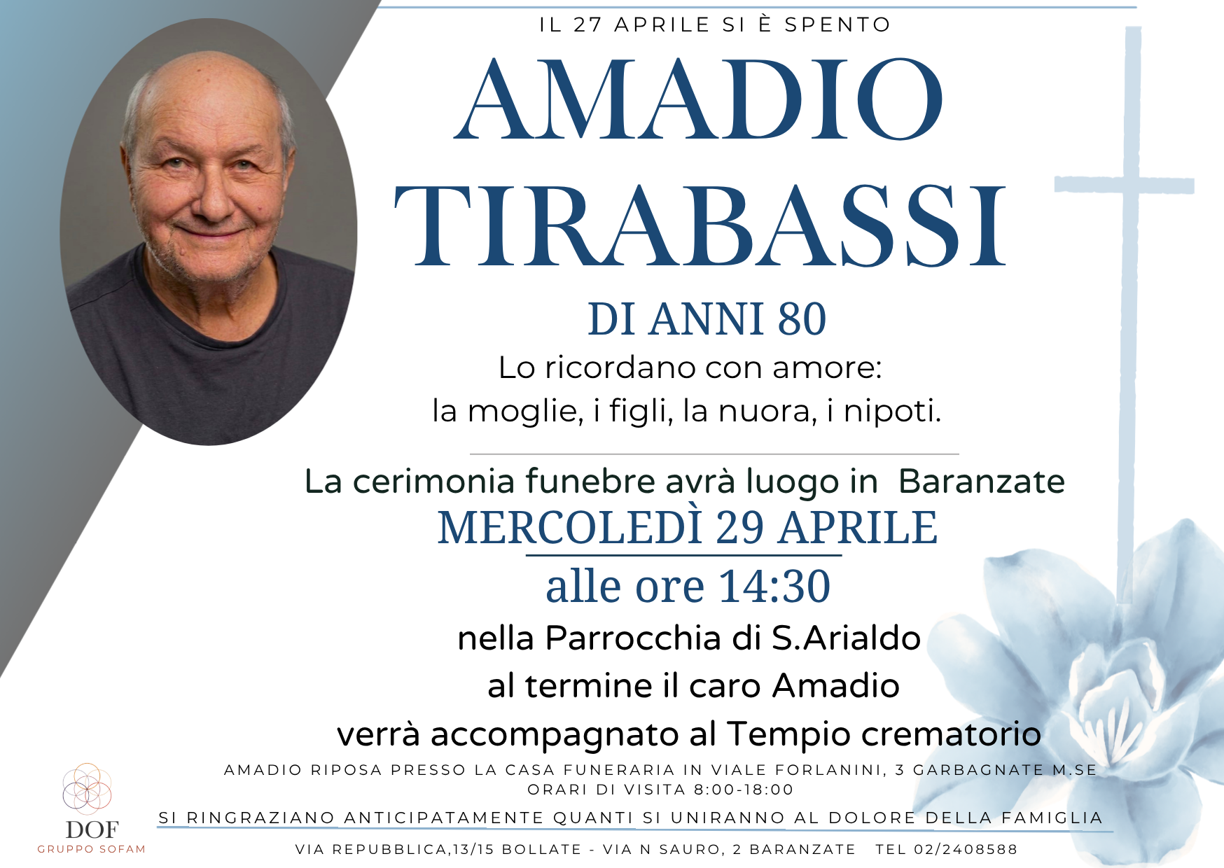 Necrologio di amadio tirabassi