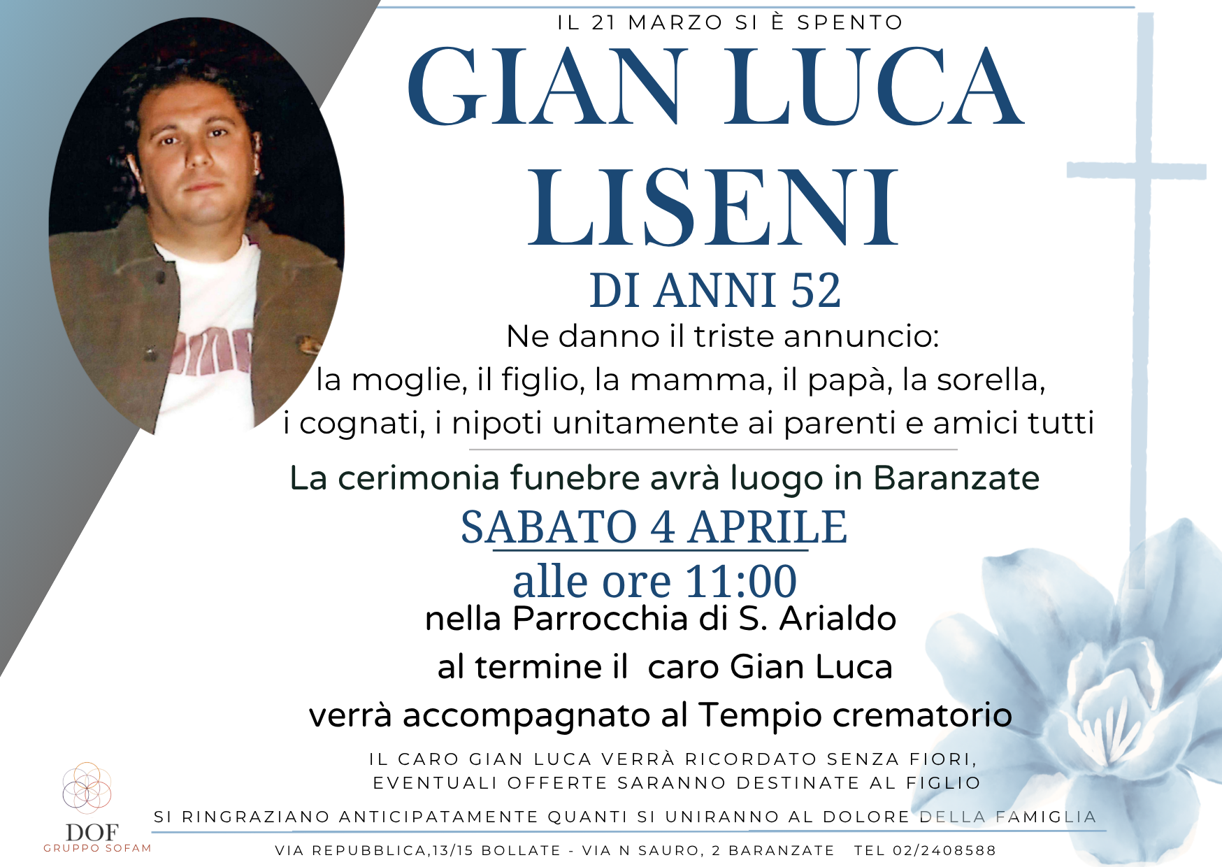 Necrologio di gian luca liseni