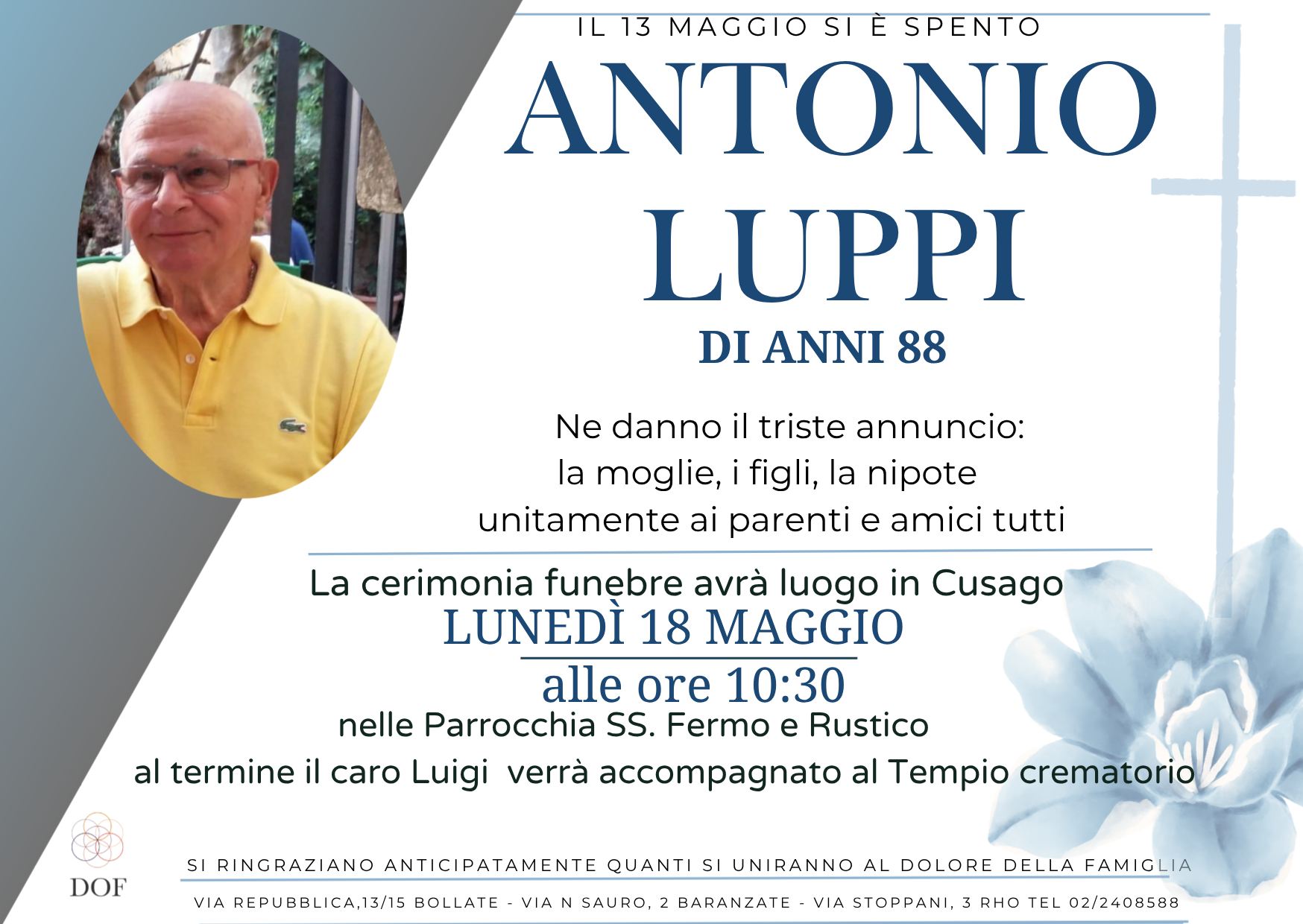 Necrologio di ANTONIO LUPPI