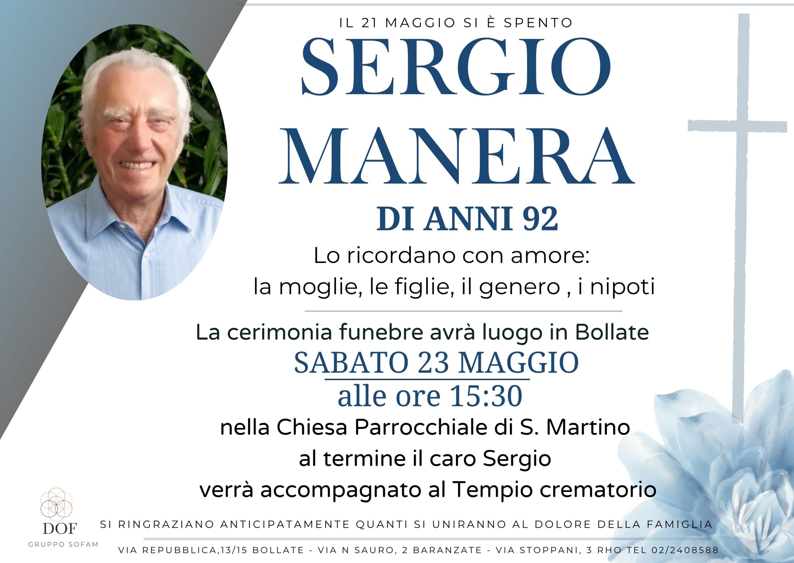 Necrologio di Sergio Manera