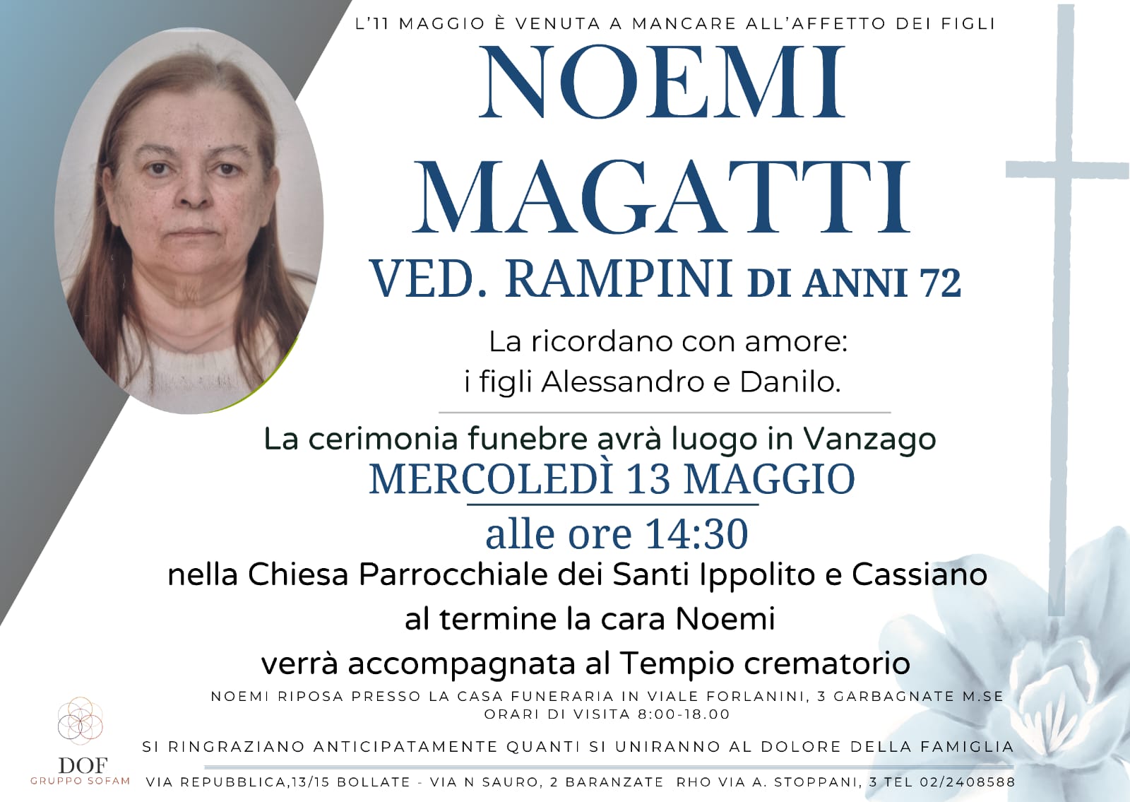 Necrologio di noemi magatti