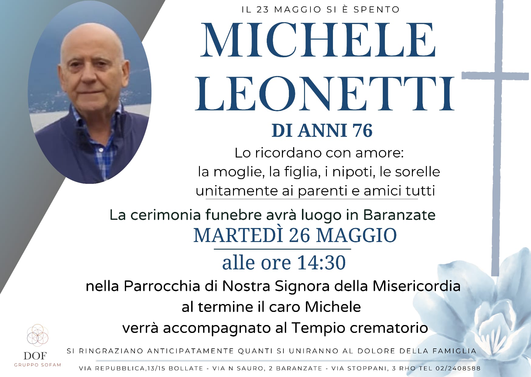 Necrologio di michele  leonetti