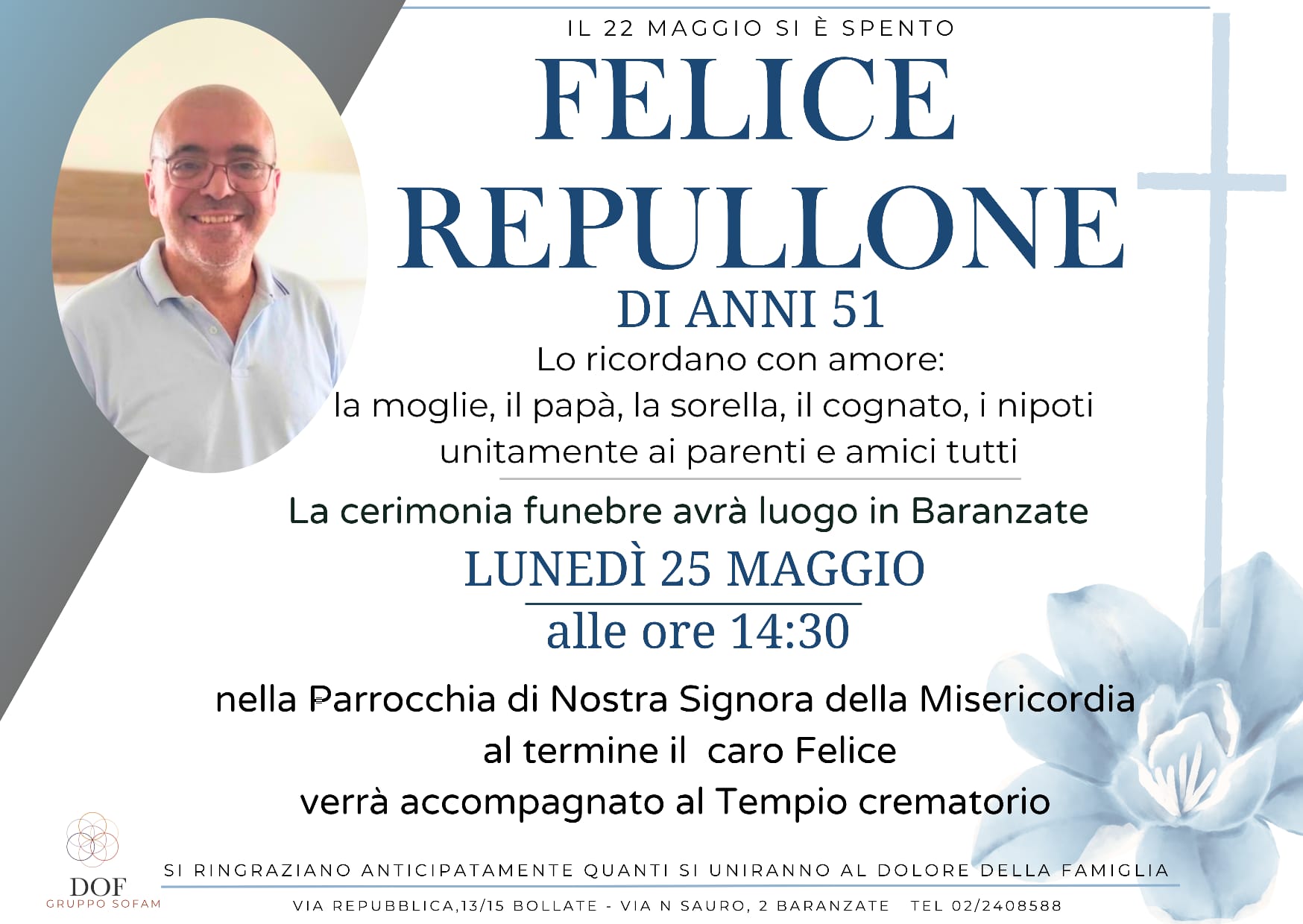 Necrologio di FELICE  REPULLONE