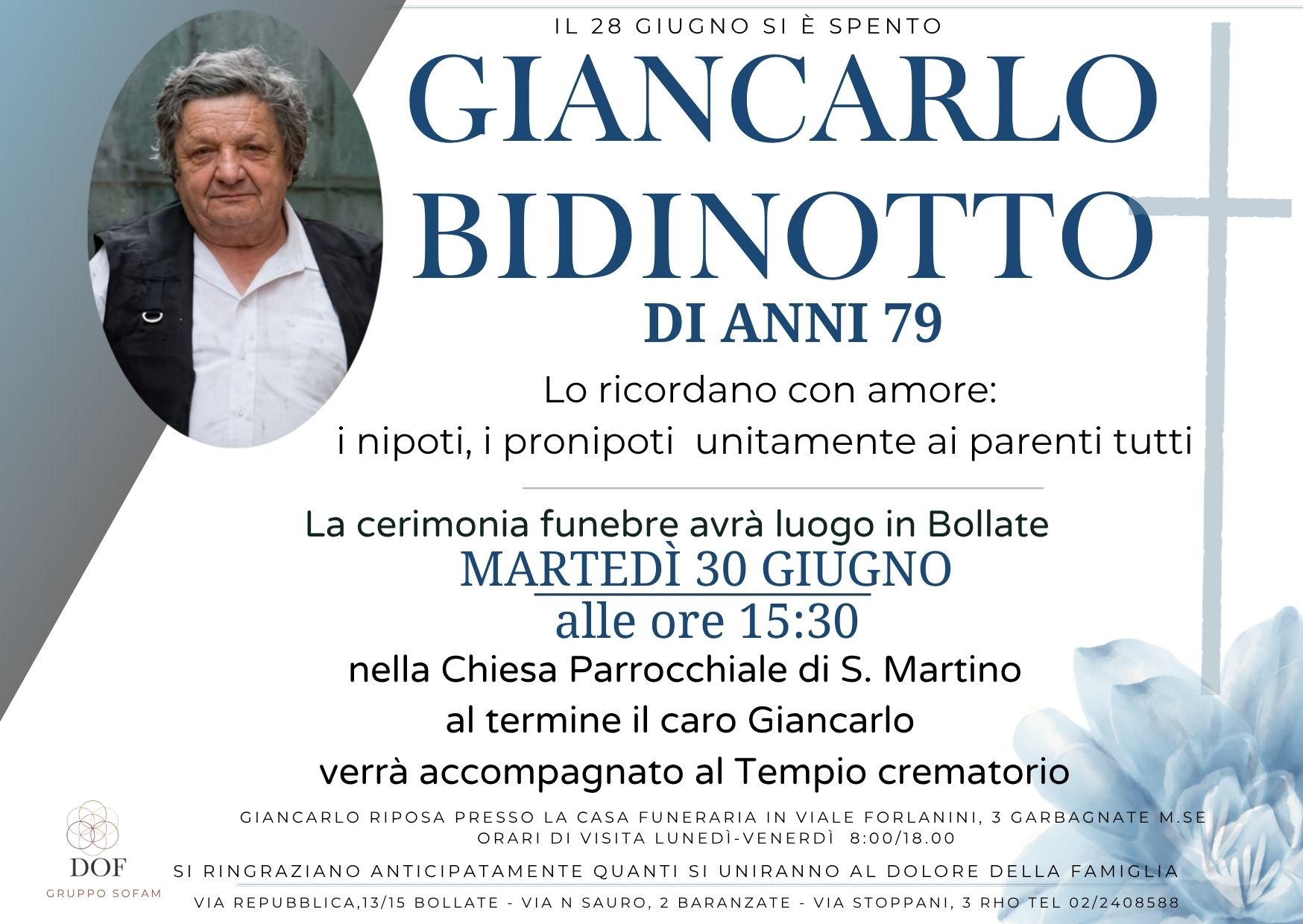 Necrologio di giancarlo bidinotto