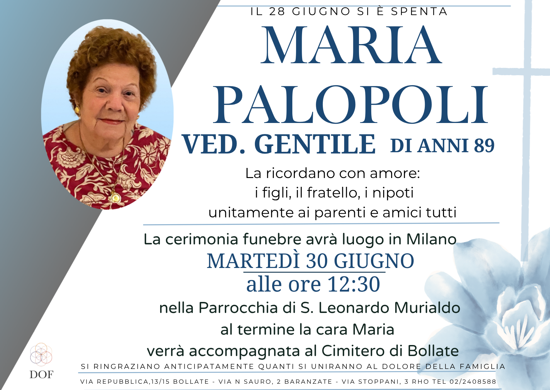 Necrologio di maria palopoli