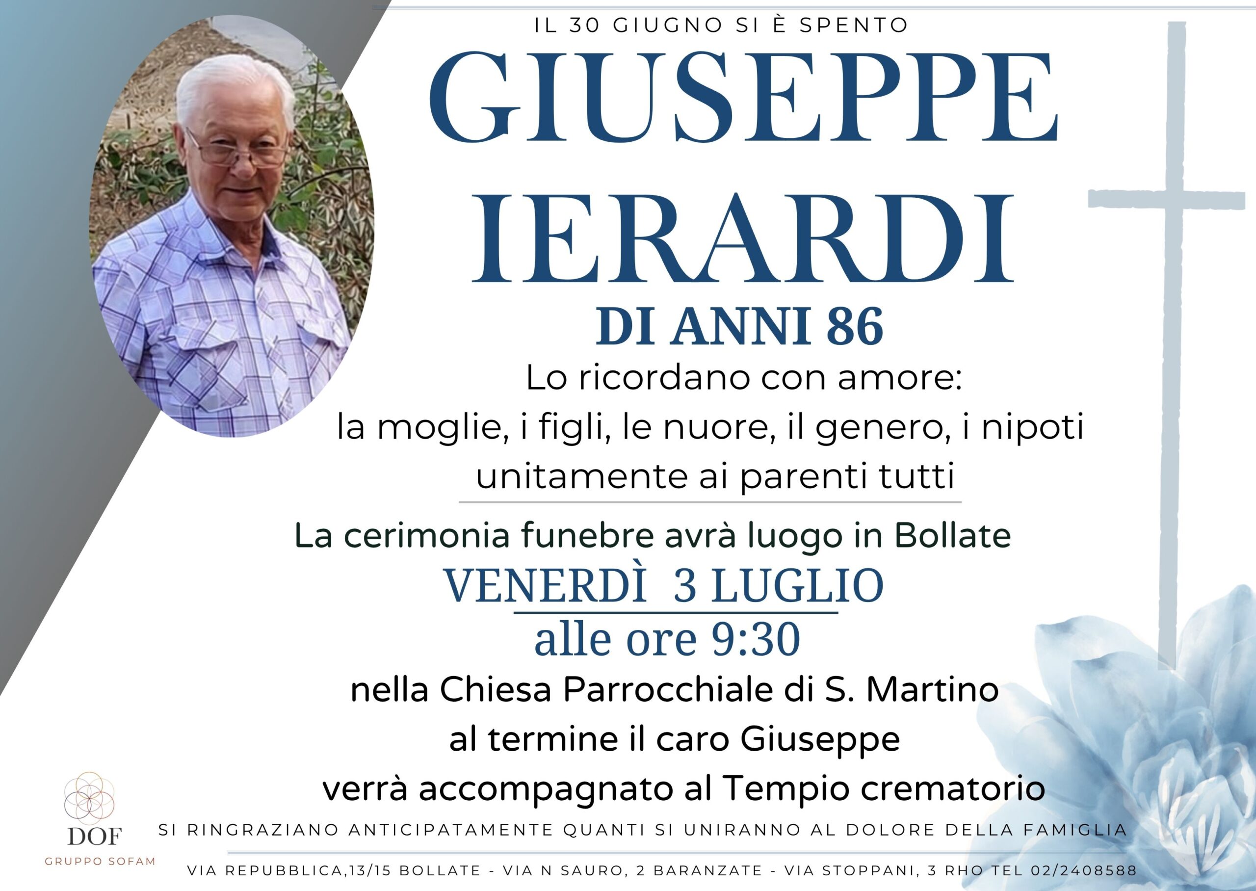 Necrologio di giuseppe ierardi