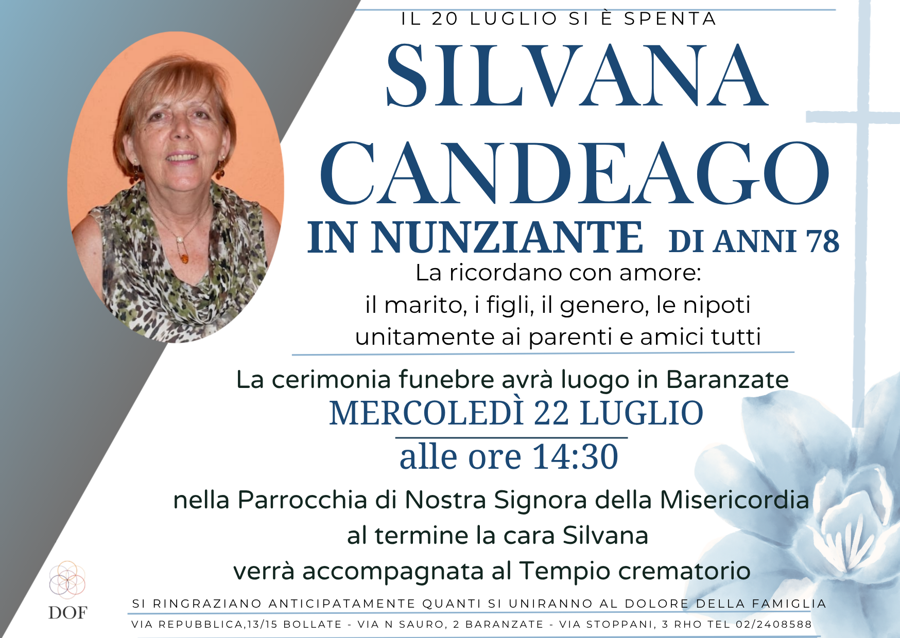 Necrologio di silvana candeago