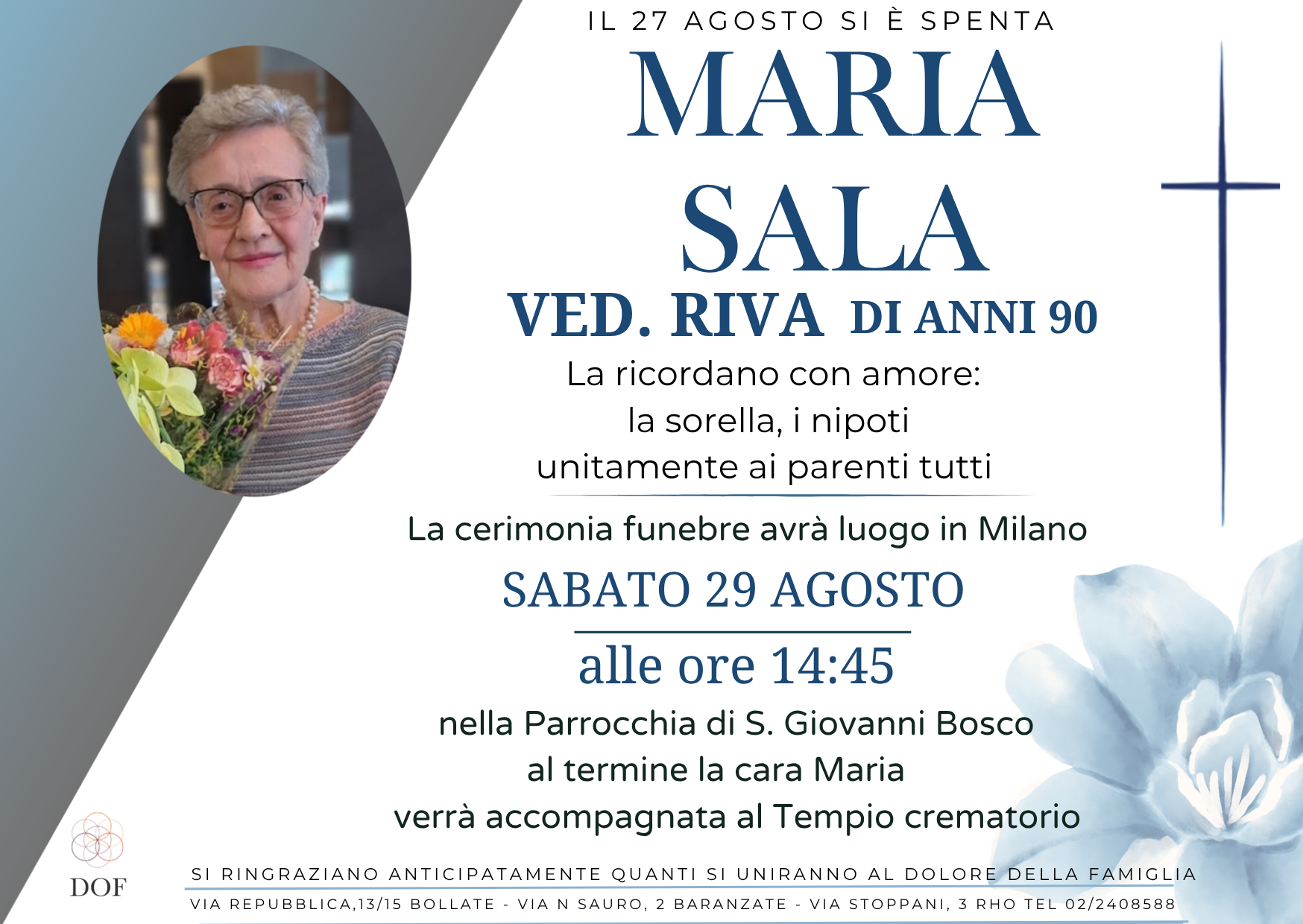 Necrologio di maria sala