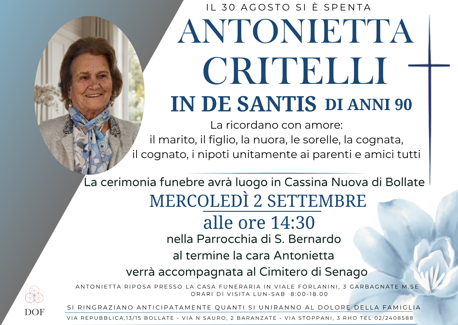 Necrologio di antonietta  critelli 