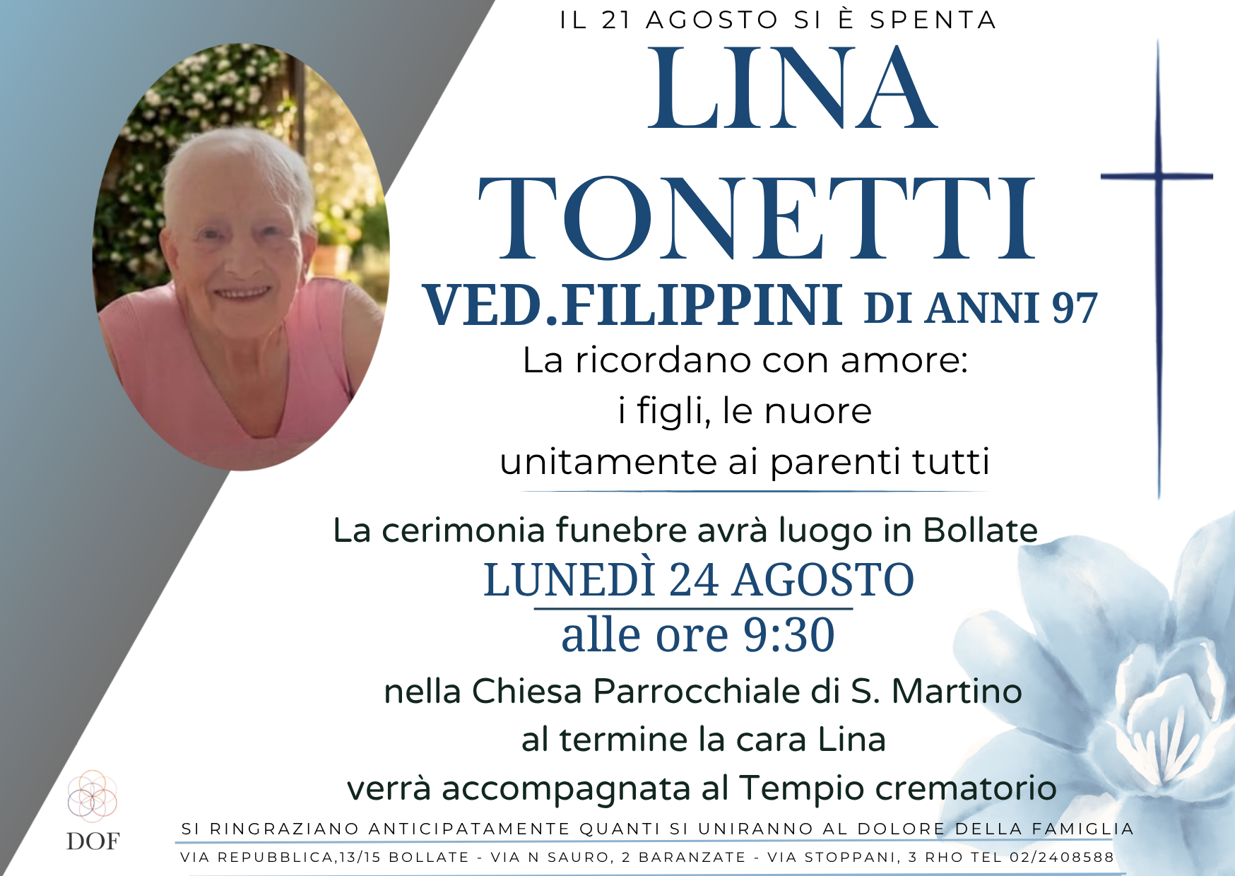 Necrologio di lina  tonetti