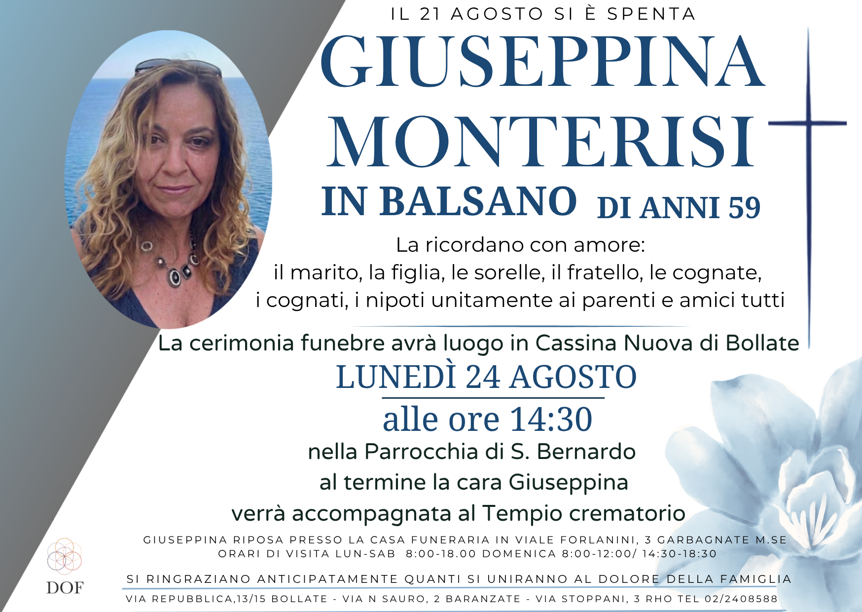 Necrologio di giuseppina  monterisi