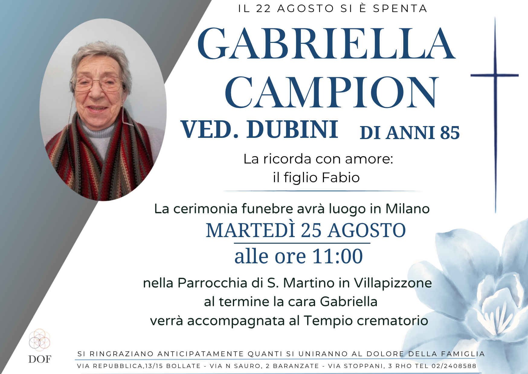 Necrologio di gabriella campion 