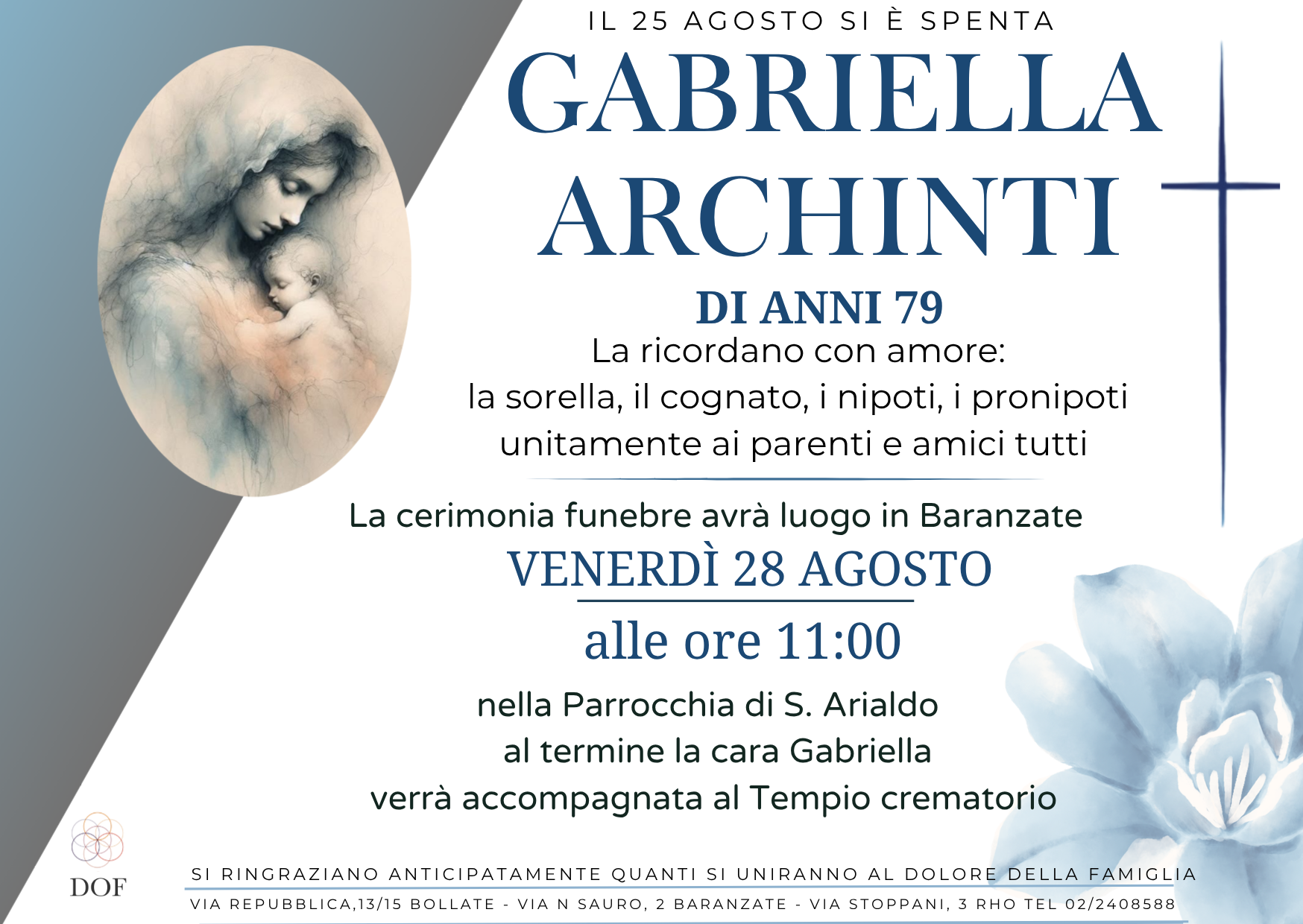 Necrologio di gabriella archinti