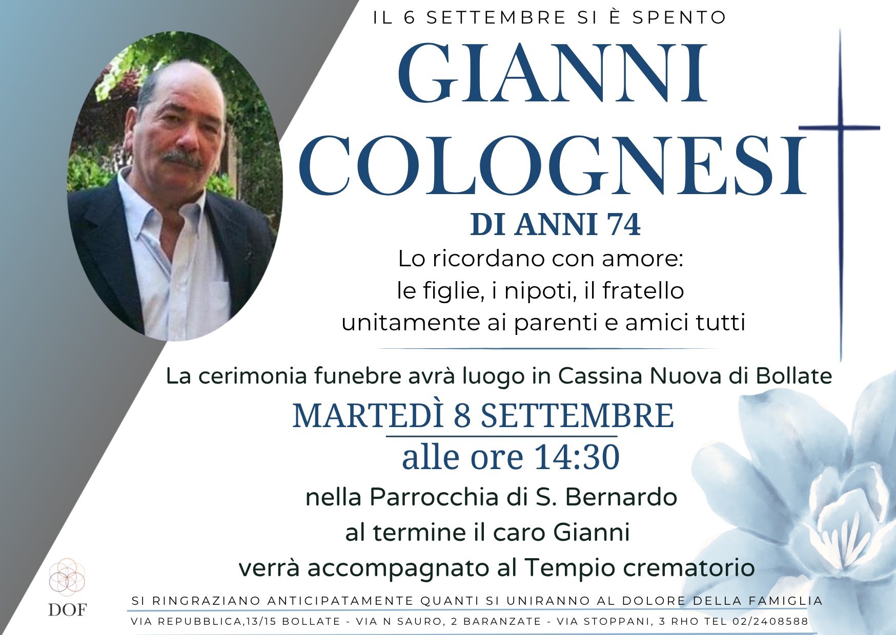 Necrologio di GIANNI COLOGNESI