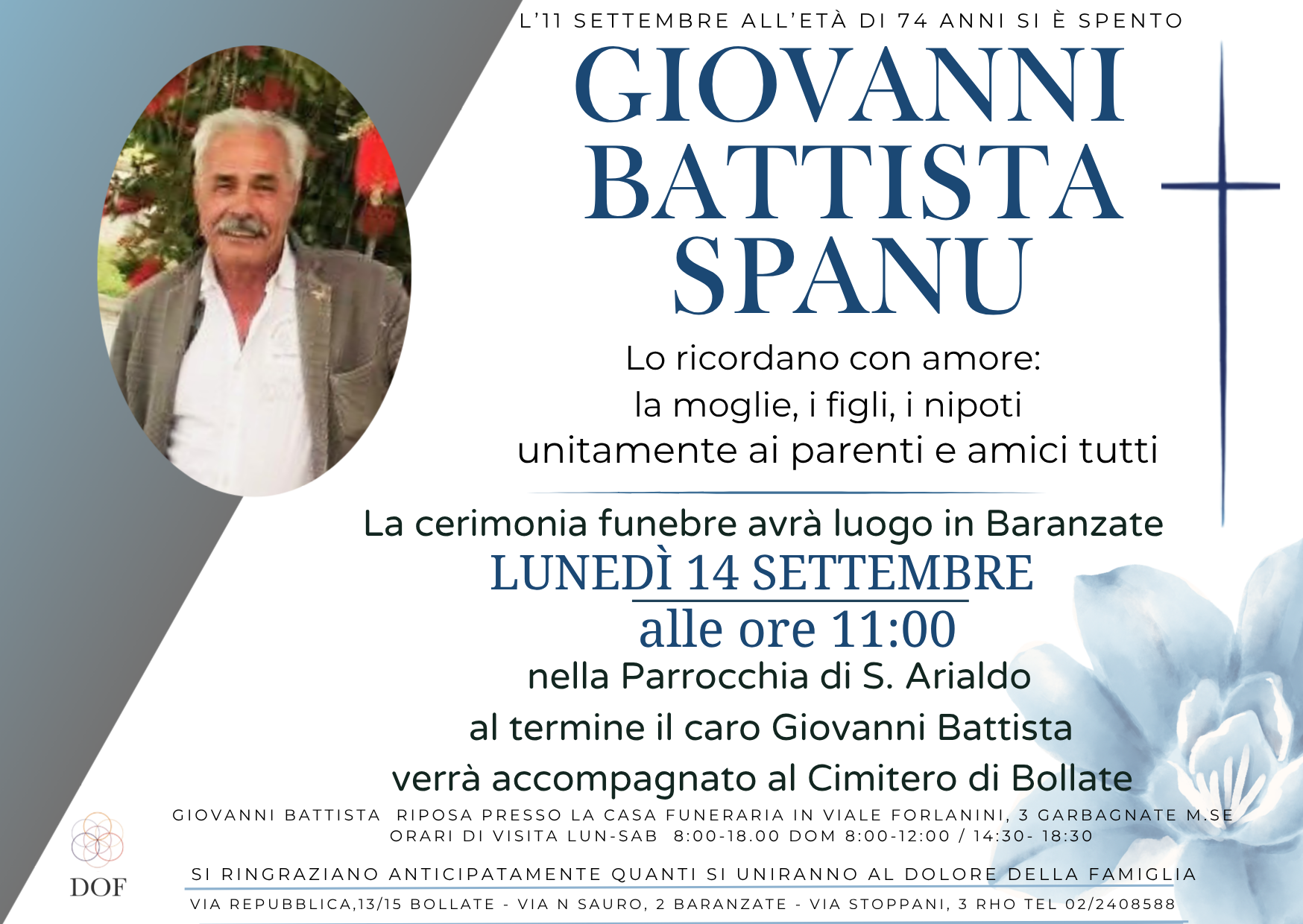 Necrologio di giovanni battista spanu 
